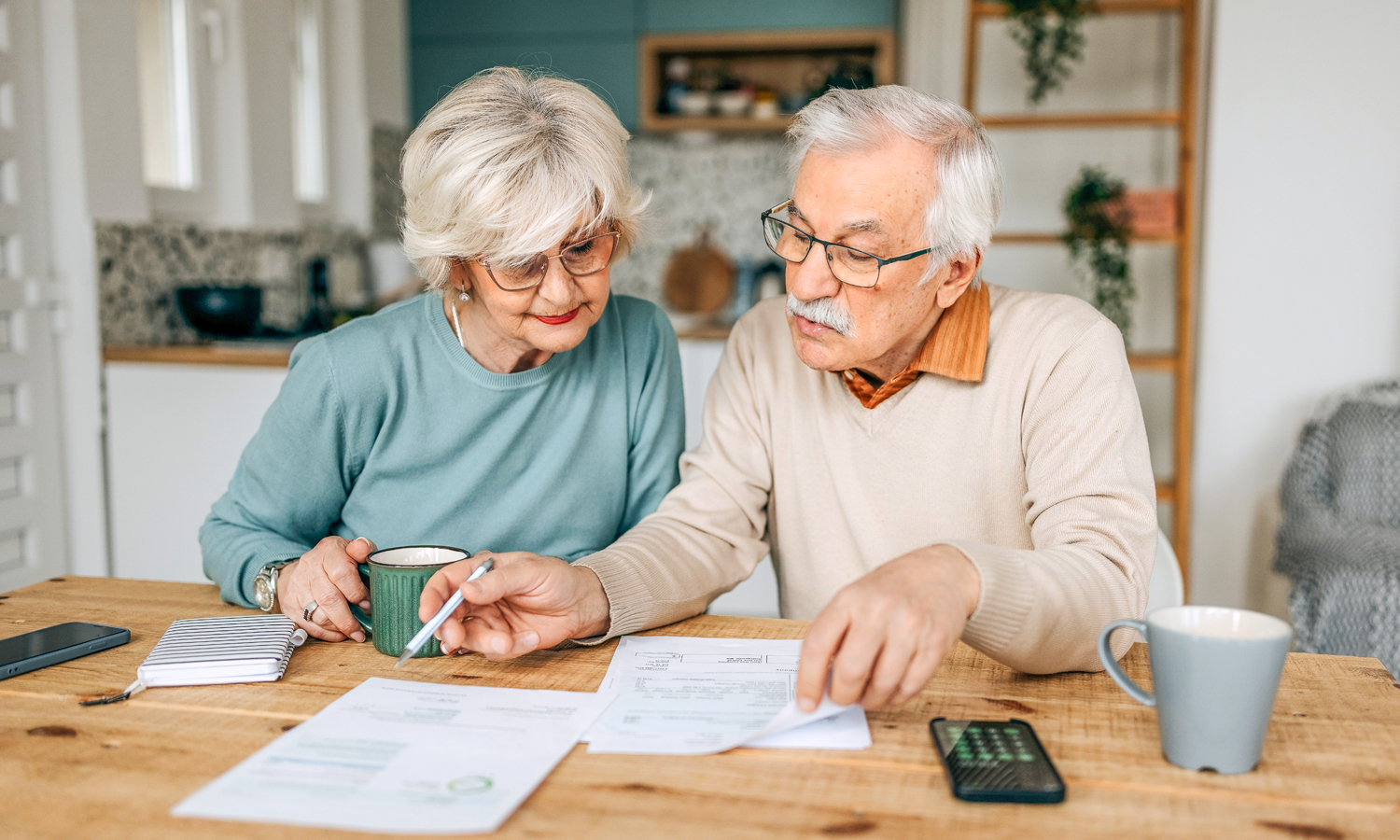 A couple looking over documents.